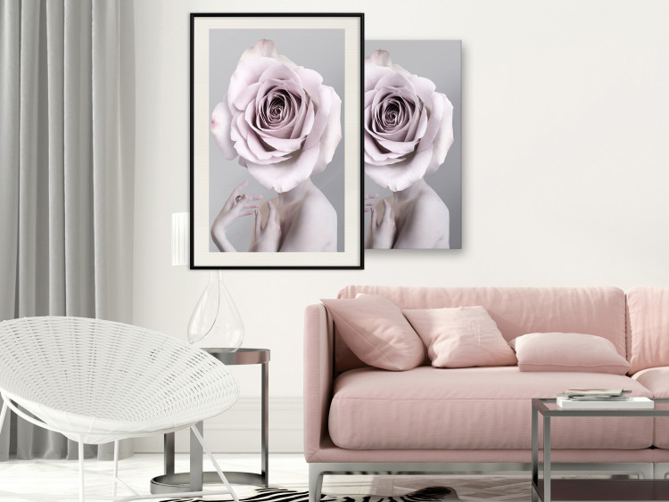 Wall Poster Rose Monologue - abstract composition of a woman with a rose on her head 127241 additionalImage 24