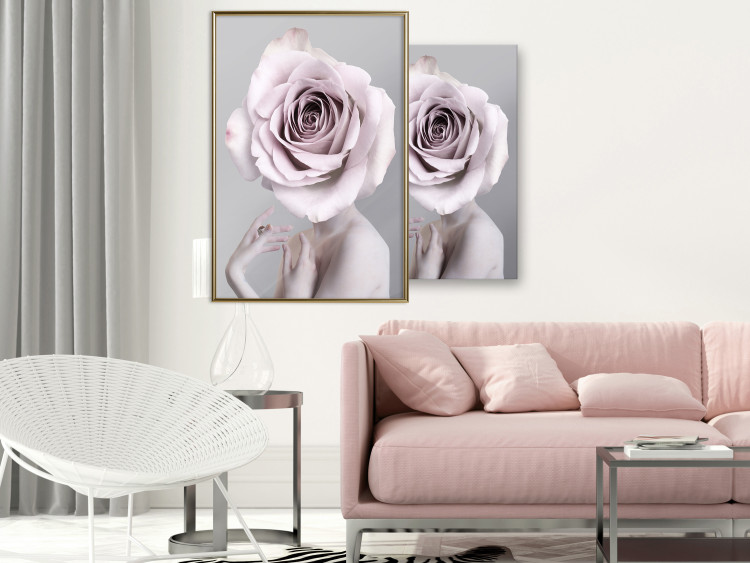 Wall Poster Rose Monologue - abstract composition of a woman with a rose on her head 127241 additionalImage 7