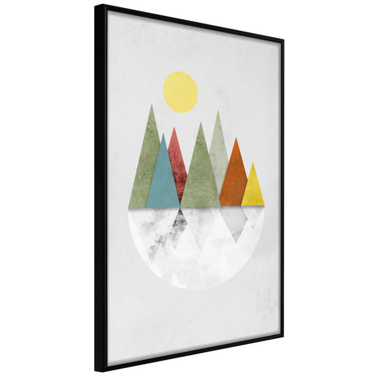 Poster On the Circle - geometric abstraction in colorful mountain peaks and a circle 129341 additionalImage 11