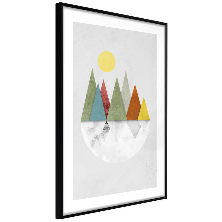 Poster On the Circle - geometric abstraction in colorful mountain peaks and a circle 129341 additionalImage 6
