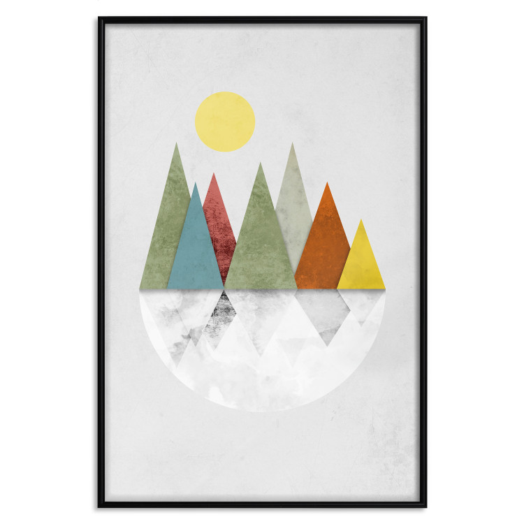 Poster On the Circle - geometric abstraction in colorful mountain peaks and a circle 129341 additionalImage 18