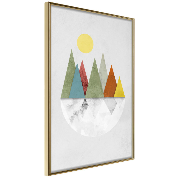 Poster On the Circle - geometric abstraction in colorful mountain peaks and a circle 129341 additionalImage 14