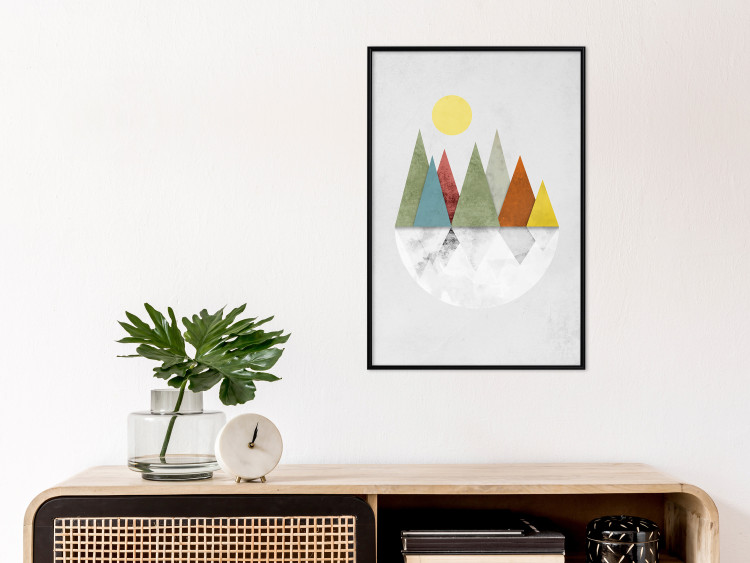 Poster On the Circle - geometric abstraction in colorful mountain peaks and a circle 129341 additionalImage 6