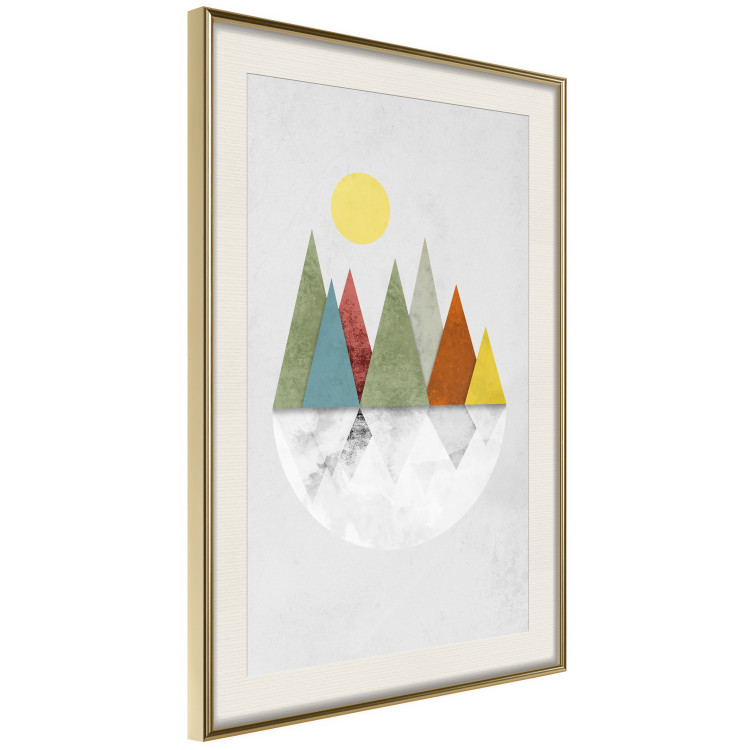 Poster On the Circle - geometric abstraction in colorful mountain peaks and a circle 129341 additionalImage 3
