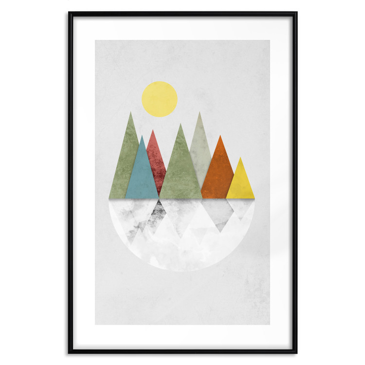 Poster On the Circle - geometric abstraction in colorful mountain peaks and a circle 129341 additionalImage 15