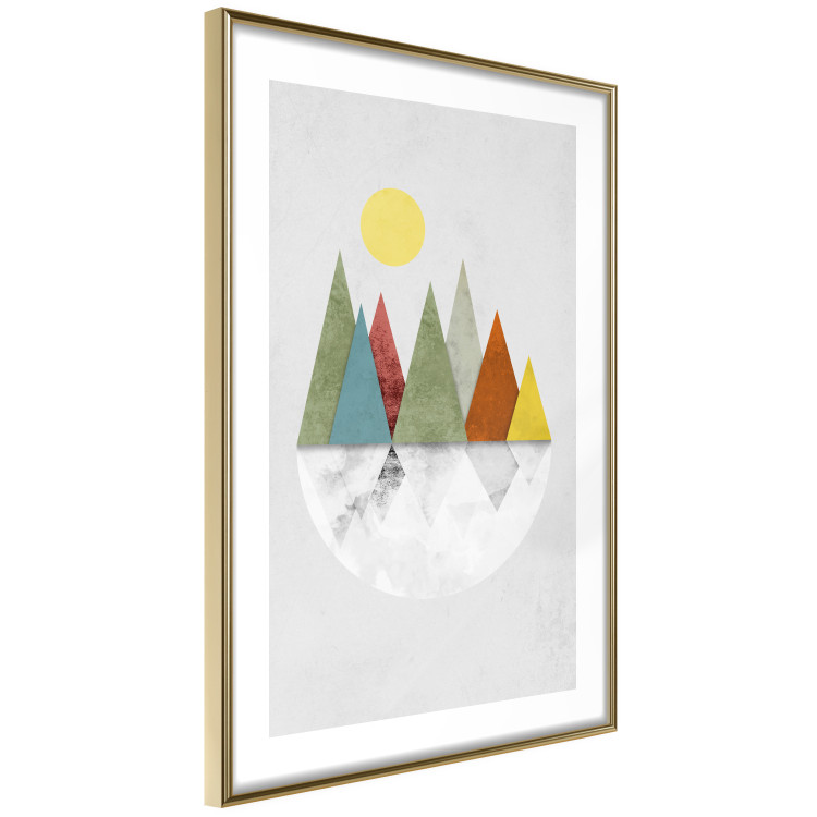 Poster On the Circle - geometric abstraction in colorful mountain peaks and a circle 129341 additionalImage 7
