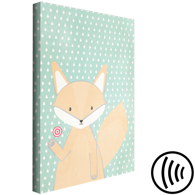Canvas Little Fox (1-part) vertical - pastel, playful fox with a lollipop 129541 additionalImage 6