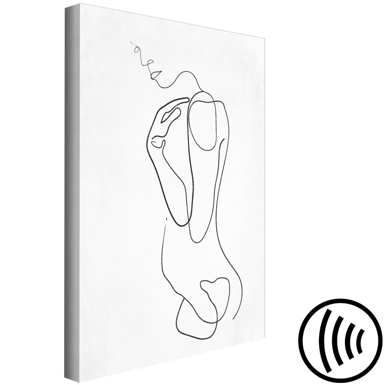 Canvas Linear Nude (1-piece) Vertical - abstract female silhouette 129741 additionalImage 6
