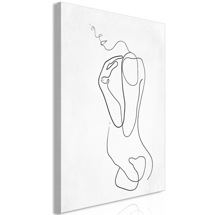 Canvas Linear Nude (1-piece) Vertical - abstract female silhouette 129741 additionalImage 2