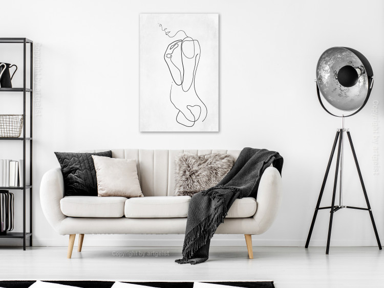 Canvas Linear Nude (1-piece) Vertical - abstract female silhouette 129741 additionalImage 3