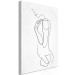 Canvas Linear Nude (1-piece) Vertical - abstract female silhouette 129741 additionalThumb 2