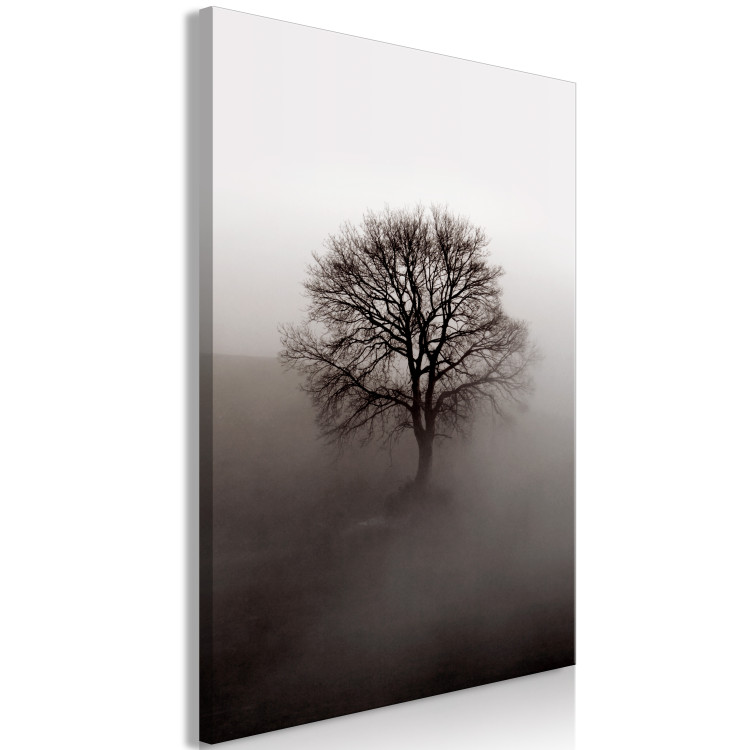 Canvas Dormant Power in the Tree (1-piece) Vertical - dark tree in the mist 130241 additionalImage 2