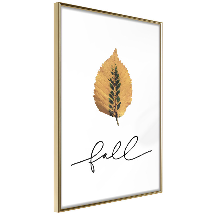 Wall Poster Unusual Leaf - autumn yellow leaf on a contrasting white background 131841 additionalImage 9