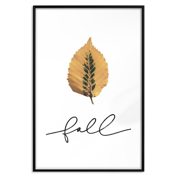Wall Poster Unusual Leaf - autumn yellow leaf on a contrasting white background 131841 additionalImage 19