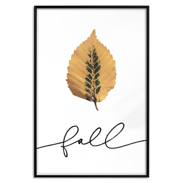 Wall Poster Unusual Leaf - autumn yellow leaf on a contrasting white background 131841 additionalImage 16