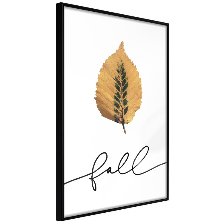 Wall Poster Unusual Leaf - autumn yellow leaf on a contrasting white background 131841 additionalImage 13