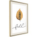 Wall Poster Unusual Leaf - autumn yellow leaf on a contrasting white background 131841 additionalThumb 3