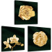 Canvas Print Flowers drenched in gold - a glamour style triptych with plant motifs 132141 additionalThumb 2
