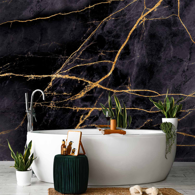 Photo Wallpaper Cracks in the Marble - Black Composition 134641 additionalImage 8