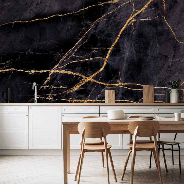 Photo Wallpaper Cracks in the Marble - Black Composition 134641 additionalImage 6