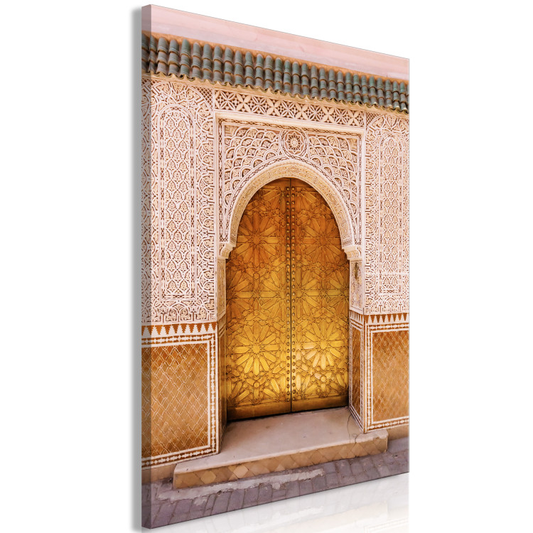 Canvas Arab Splendor (1-piece) Vertical - golden ornaments on the wall 134741 additionalImage 2