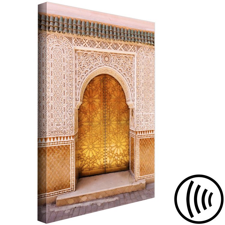 Canvas Arab Splendor (1-piece) Vertical - golden ornaments on the wall 134741 additionalImage 6