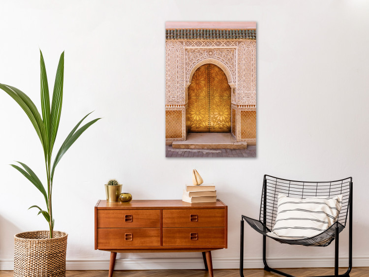 Canvas Arab Splendor (1-piece) Vertical - golden ornaments on the wall 134741 additionalImage 3