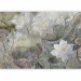 Wall Mural Water lotus flowers - retro floral motif landscape with leaves 135741 additionalThumb 1