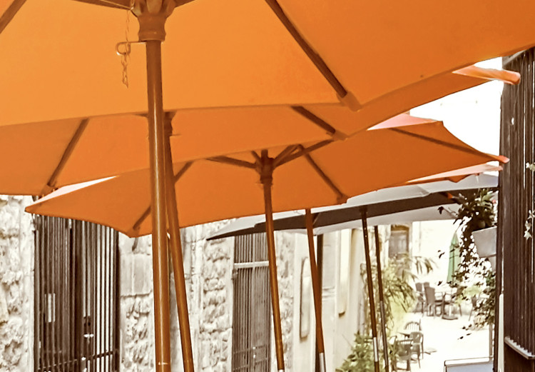 Canvas Italian Cafe - a photo of a narrow streets with tables and umbrellas 135841 additionalImage 4