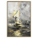 Wall Poster Ship Amidst the Storm - grayscale landscape of a ship at sea 136041 additionalThumb 9