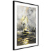 Wall Poster Ship Amidst the Storm - grayscale landscape of a ship at sea 136041 additionalThumb 4