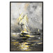 Wall Poster Ship Amidst the Storm - grayscale landscape of a ship at sea 136041 additionalThumb 10