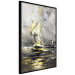 Wall Poster Ship Amidst the Storm - grayscale landscape of a ship at sea 136041 additionalThumb 3