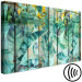 Canvas Print Moment with Greenery (1-piece) Wide - exotic birds on wood 137841 additionalThumb 6