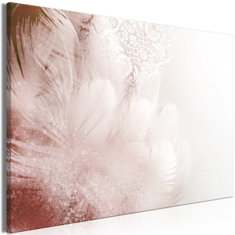 Canvas Feathers (1-piece) Wide - first variant - abstraction in pink 138241 additionalImage 2