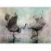 Wall Mural A pair of cranes - dancing birds on a gray background 138841 additionalThumb 5