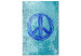 Canvas Art Print Pacifism (1-piece) Vertical - blue street art-style symbol 142441