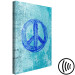 Canvas Art Print Pacifism (1-piece) Vertical - blue street art-style symbol 142441 additionalThumb 6