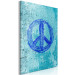 Canvas Art Print Pacifism (1-piece) Vertical - blue street art-style symbol 142441 additionalThumb 2