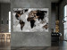 Canvas World in Gold (1-piece) Wide - world map and abstraction in background 143041 additionalThumb 3
