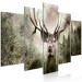 Canvas Art Print Spirit of the Forest (5-piece) Wide - woodland creature and coniferous trees in the background 143241 additionalThumb 2