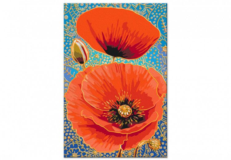 Paint by number Red Poppies - Meadow Flowers on a Turquoise Decorative Background 144141 additionalImage 6