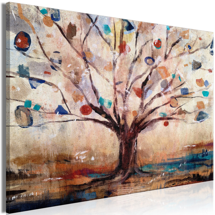 Canvas Print Abstract Nature (1-piece) - painted tree in warm colors 145141 additionalImage 2