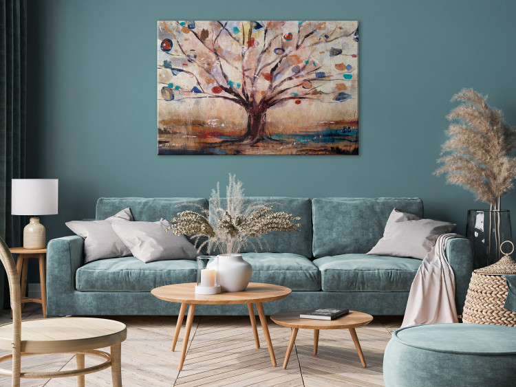 Canvas Print Abstract Nature (1-piece) - painted tree in warm colors 145141 additionalImage 3