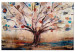 Canvas Print Abstract Nature (1-piece) - painted tree in warm colors 145141