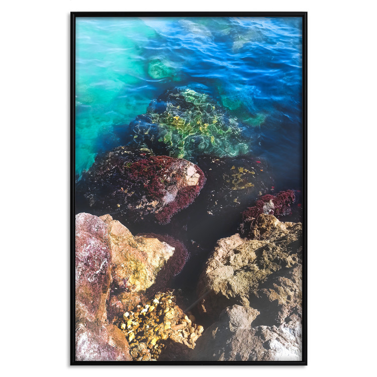 Poster Rocky Shore of the Sea - Photo of Colored Stones and Blue Water 146241 additionalImage 17