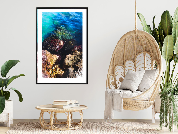 Poster Rocky Shore of the Sea - Photo of Colored Stones and Blue Water 146241 additionalImage 19