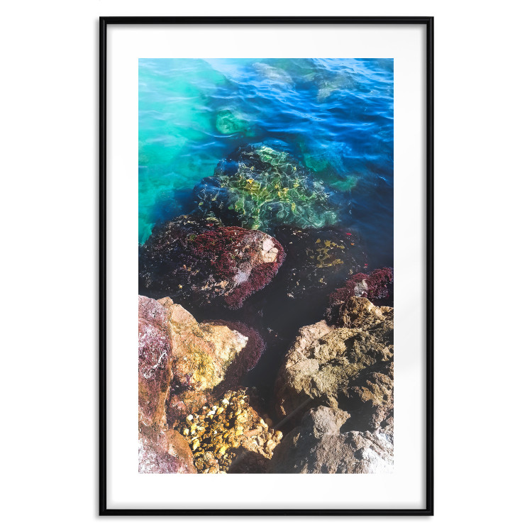 Poster Rocky Shore of the Sea - Photo of Colored Stones and Blue Water 146241 additionalImage 24