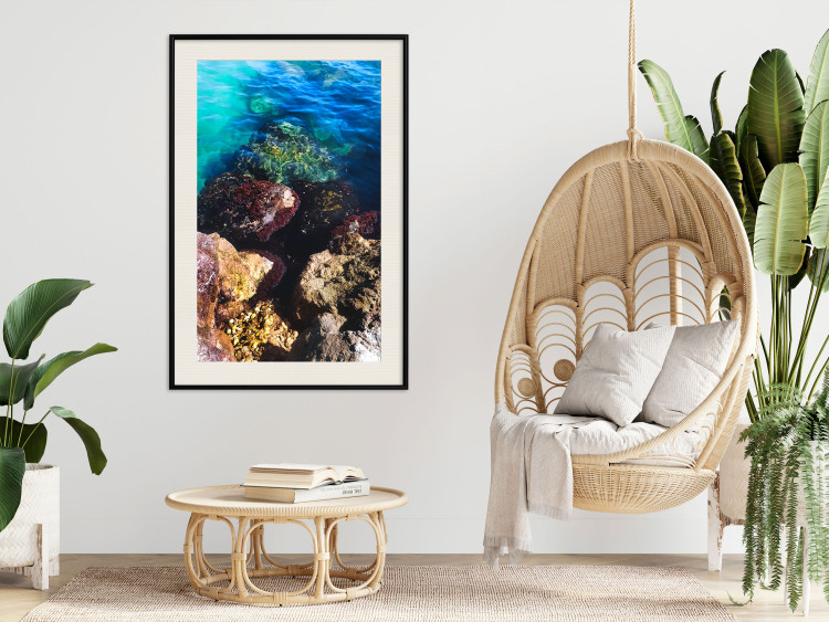 Poster Rocky Shore of the Sea - Photo of Colored Stones and Blue Water 146241 additionalImage 18
