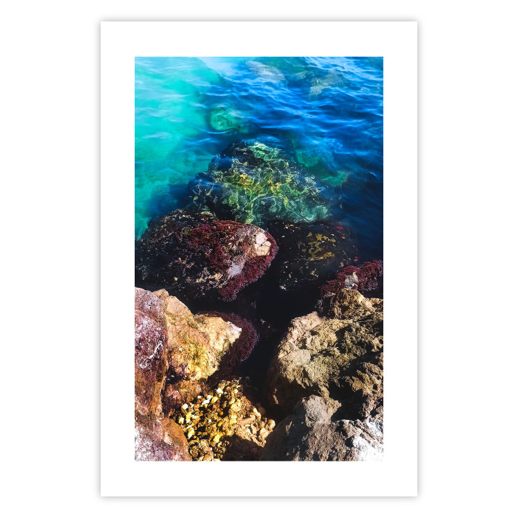 Poster Rocky Shore of the Sea - Photo of Colored Stones and Blue Water 146241 additionalImage 22